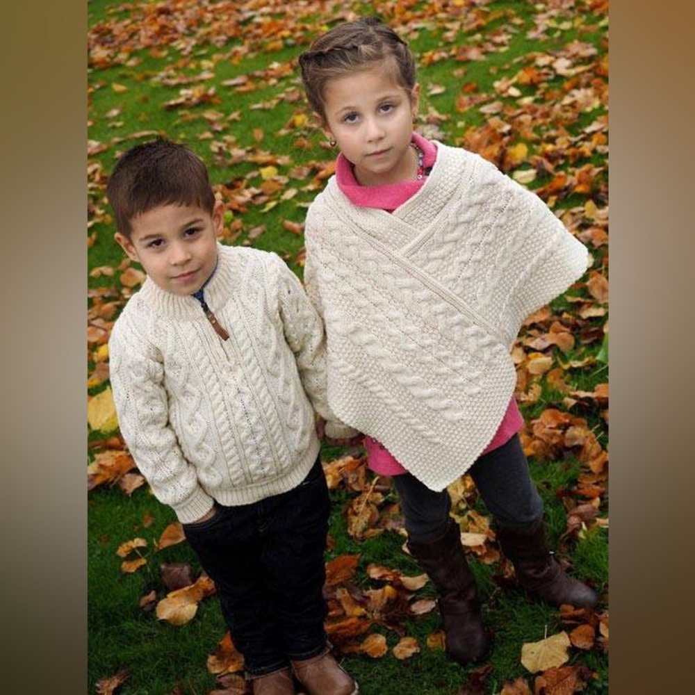 Aran crafts merino wool PONCHO